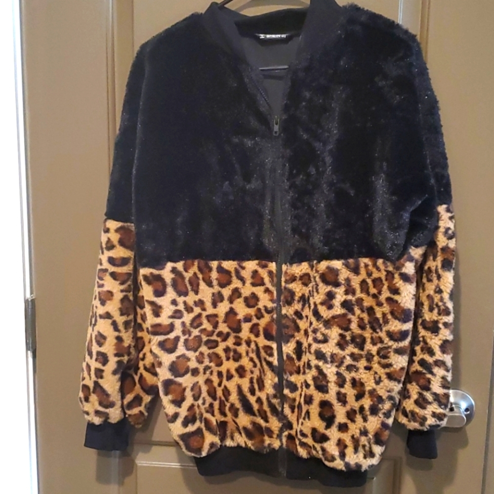 SHEIN soft leopard jacket